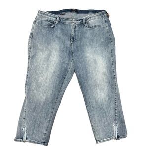 NYDJ Jeans Women 20W Blue Capri Clean Affection Lift Tuck Mid Rise Denim Light